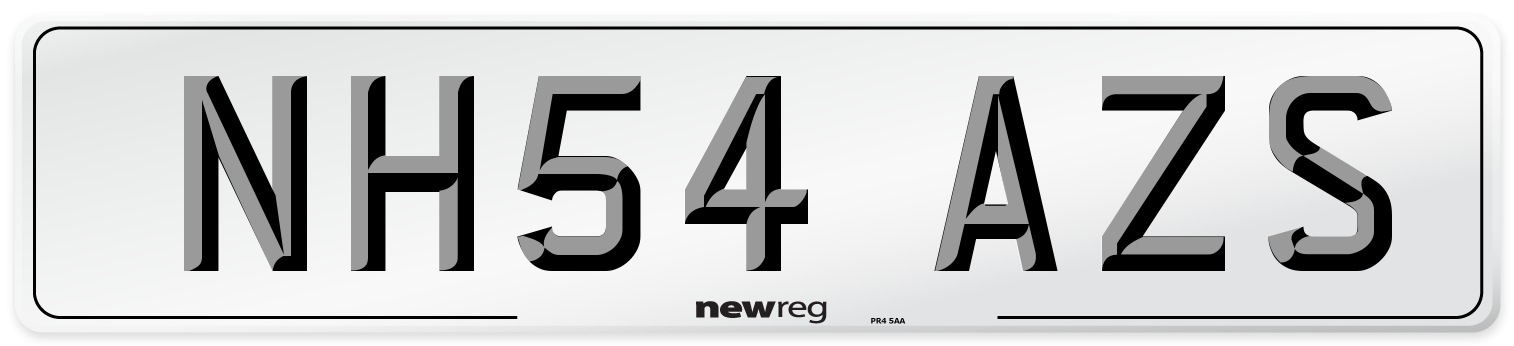 NH54 AZS Number Plate from New Reg